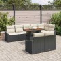 Conjunto de sofá de jardín 9 pcs Negro y crema 100 x 55 x 73 cm