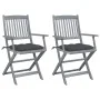 Klappbare Gartenstühle 2 Stück Kissen massives Akazienholz von vidaXL, Gartenstühle - Ref: Foro24-3064497, Preis: 118,77 €, R...