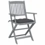 Folding garden chairs 2 units with solid acacia wood cushions by vidaXL, Garden chairs - Ref: Foro24-3064497, Price: 118,77 €...