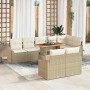 Conjunto de sofá de jardín 9 pcs Beige y Crema 100 x 55 x 73 cm