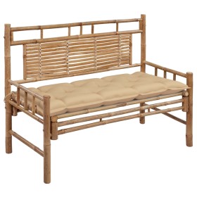 Garden bench with bamboo cushion 120 cm by vidaXL, garden benches - Ref: Foro24-3063894, Price: 154,42 €, Discount: %