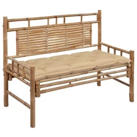 Garden bench with bamboo cushion 120 cm by vidaXL, garden benches - Ref: Foro24-3063894, Price: 137,90 €, Discount: %