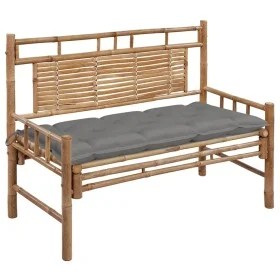 Garden bench with bamboo cushion 120 cm by vidaXL, garden benches - Ref: Foro24-3063892, Price: 137,90 €, Discount: %
