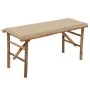 Banco de jardín plegable con cojín bambú 118 cm de vidaXL, Bancos de jardín - Ref: Foro24-3063852, Precio: 86,60 €, Descuento: %