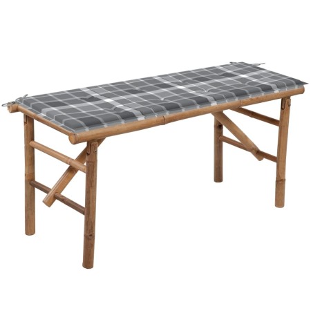Banco de jardín plegable con cojín bambú 118 cm de vidaXL, Bancos de jardín - Ref: Foro24-3063863, Precio: 95,21 €, Descuento: %