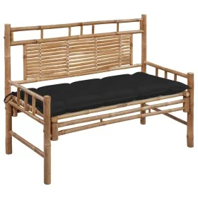 Banco de jardín con cojín bambú 120 cm by vidaXL, garden benches - Ref: Foro24-3063898, Price: 134,96 €, Discount: %