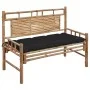 Banco de jardín con cojín bambú 120 cm by vidaXL, garden benches - Ref: Foro24-3063898, Price: 150,73 €, Discount: %