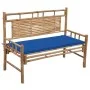 Banco de jardín con cojín bambú 120 cm de vidaXL, Bancos de jardín - Ref: Foro24-3063886, Precio: 145,99 €, Descuento: %