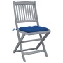Folding garden chairs 2 pcs cushions solid acacia wood by vidaXL, Garden chairs - Ref: Foro24-3064561, Price: 149,69 €, Disco...