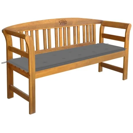 Banco de jardín con cojín madera maciza de acacia 157 cm de vidaXL, Bancos de jardín - Ref: Foro24-3064267, Precio: 185,34 €,...