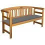 Banco de jardín con cojín madera maciza de acacia 157 cm de vidaXL, Bancos de jardín - Ref: Foro24-3064267, Precio: 185,34 €,...