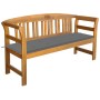 Garden bench with cushion solid acacia wood 157 cm by vidaXL, garden benches - Ref: Foro24-3064267, Price: 185,34 €, Discount: %