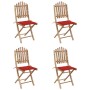 Set de comedor exterior plegable 5 piezas con cojines bambú von vidaXL, Gartensets - Ref: Foro24-3063966, Preis: 278,43 €, Ra...