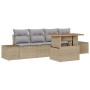 Conjunto de Comedor de Jardín Beige y gris 100 x 55 x 73 cm