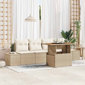 Conjunto de Comedor de Jardín Beige y Crema 100 x 55 x 73 cm