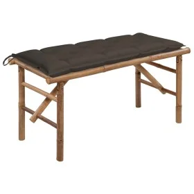 Banco de jardín plegable con cojín bambú 118 cm by vidaXL, garden benches - Ref: Foro24-3063872, Price: 96,49 €, Discount: %