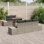 Conjunto de Comedor de Jardín con cojín 6 pcs Gris y marrón