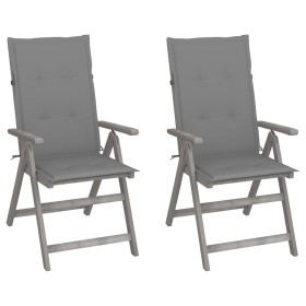 Liegende Gartenstühle, 2 Stück, Kissen aus massivem Akazienholz von vidaXL, Gartenstühle - Ref: Foro24-3064699, Preis: 165,94...