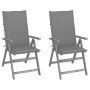 Liegende Gartenstühle, 2 Stück, Kissen aus massivem Akazienholz von vidaXL, Gartenstühle - Ref: Foro24-3064699, Preis: 165,94...