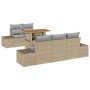 Conjunto de Comedor de Jardín con cojín 6 pcs Beige y gris