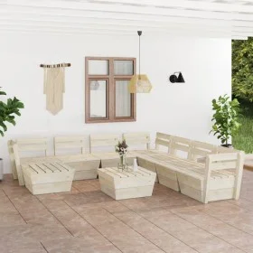 Pallet garden furniture 9 pieces impregnated fir wood by vidaXL, Garden sets - Ref: Foro24-3063731, Price: 466,39 €, Discount: %