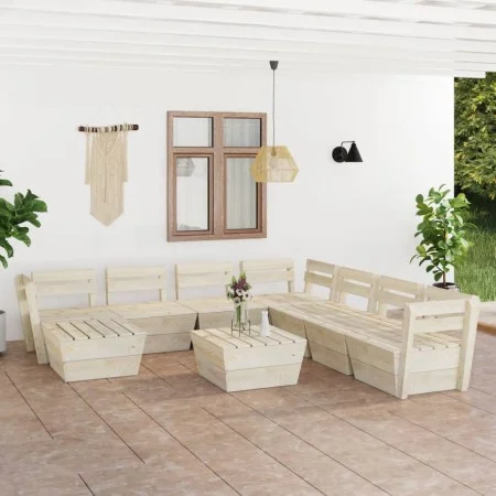 Pallet garden furniture 9 pieces impregnated fir wood by vidaXL, Garden sets - Ref: Foro24-3063731, Price: 481,39 €, Discount: %