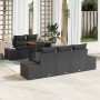Conjunto de Comedor de Jardín con cojín 6 pcs Negro y Marrón