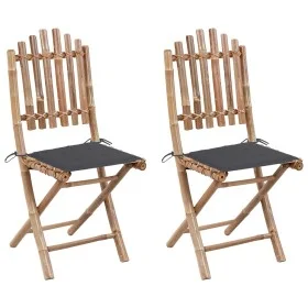 Folding garden chairs 2 units bamboo with cushions by vidaXL, Garden chairs - Ref: Foro24-3063987, Price: 118,51 €, Discount: %