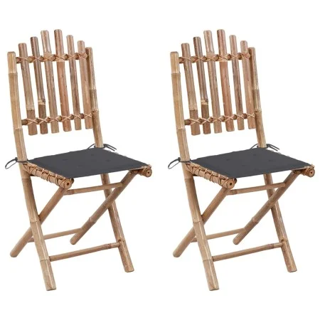 Klappbare Gartenstühle 2 Einheiten aus Bambus mit Kissen von vidaXL, Gartenstühle - Ref: Foro24-3063987, Preis: 118,13 €, Rab...