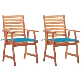 Garden dining chairs and cushions 2 units solid acacia wood by vidaXL, Garden chairs - Ref: Foro24-3064324, Price: 153,02 €, ...