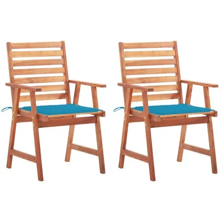 Garden dining chairs and cushions 2 units solid acacia wood by vidaXL, Garden chairs - Ref: Foro24-3064324, Price: 155,81 €, ...