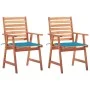 Garden dining chairs and cushions 2 units solid acacia wood by vidaXL, Garden chairs - Ref: Foro24-3064324, Price: 155,81 €, ...