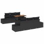 Conjunto de Comedor de Jardín con cojín 7 pcs Negro y Marrón
