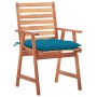 Sillas comedor de jardín 3 uds madera maciza acacia y cojines de vidaXL, Sillas de jardín - Ref: Foro24-3064366, Precio: 222,...