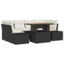 Conjunto de Comedor de Jardín con cojín 7 pcs Negro y crema