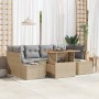 Conjunto de Comedor de Jardín con cojín 7 pcs Beige y gris en Sofás de exterior | Comprar online en Foro24