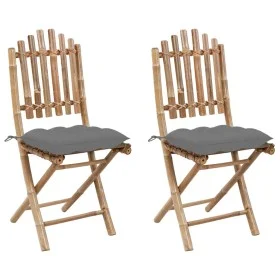 Faltbare Gartenstühle mit Kissen, 2 Stück, Bambus von vidaXL, Gartenstühle - Ref: Foro24-3064003, Preis: 110,90 €, Rabatt: %