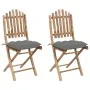 Faltbare Gartenstühle mit Kissen, 2 Stück, Bambus von vidaXL, Gartenstühle - Ref: Foro24-3064003, Preis: 110,55 €, Rabatt: %