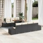 Conjunto de Comedor de Jardín con cojín 8 pcs Negro y crema