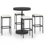 Set de bar para jardín 5 pzas y cojines ratán sintético negro de vidaXL, Conjuntos de jardín - Ref: Foro24-3064762, Precio: 2...