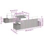 Conjunto de Comedor de Jardín con cojín 8 pcs Beige y gris