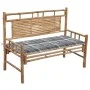 Banco de jardín con cojín bambú 120 cm de vidaXL, Bancos de jardín - Ref: Foro24-3063890, Precio: 147,78 €, Descuento: %