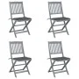 Klappbare Gartenstühle, 4 Stück, Kissen aus massivem Akazienholz von vidaXL, Gartenstühle - Ref: Foro24-3064563, Preis: 207,4...