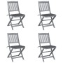 Klappbare Gartenstühle, 4 Stück, Kissen aus massivem Akazienholz von vidaXL, Gartenstühle - Ref: Foro24-3064563, Preis: 214,4...
