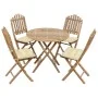 Set de comedor de jardín plegable 5 piezas con cojines bambú de vidaXL, Conjuntos de jardín - Ref: Foro24-3063977, Precio: 26...