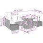 Conjunto de Comedor de Jardín con cojín 8 pcs Negro y Marrón