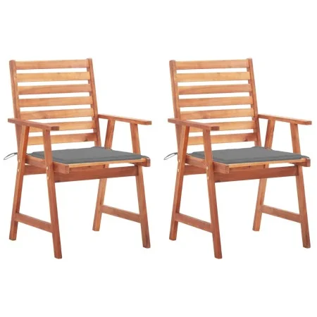 Garden dining chairs and cushions 2 pcs solid acacia wood by vidaXL, Garden chairs - Ref: Foro24-3064321, Price: 159,38 €, Di...