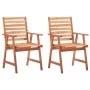 Garden dining chairs and cushions 2 pcs solid acacia wood by vidaXL, Garden chairs - Ref: Foro24-3064321, Price: 159,38 €, Di...