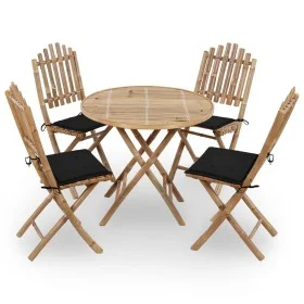 5-piece bamboo folding garden dining set with cushions by vidaXL, Garden sets - Ref: Foro24-3063967, Price: 269,55 €, Discoun...