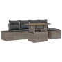 Conjunto de Comedor de Jardín con cojín 6 pcs Gris y marrón